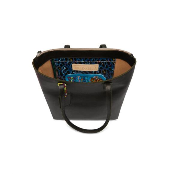 NEW CONSUELA women's evie market tote bag in black - Picture 2 of 3